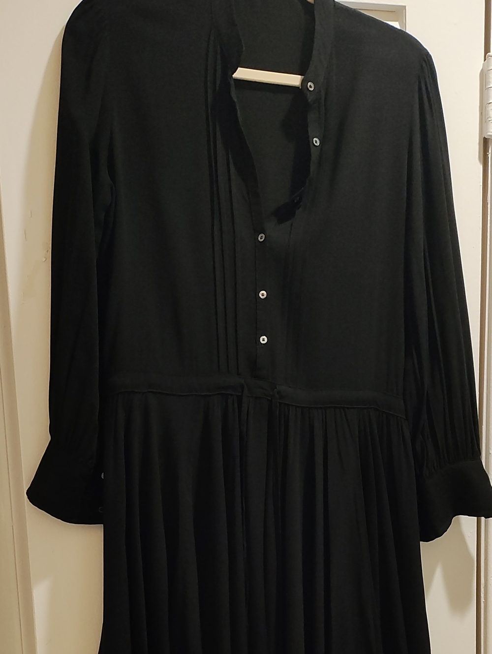 Zadig & Voltaire Black Long-Sleeve Button-Front Dress
